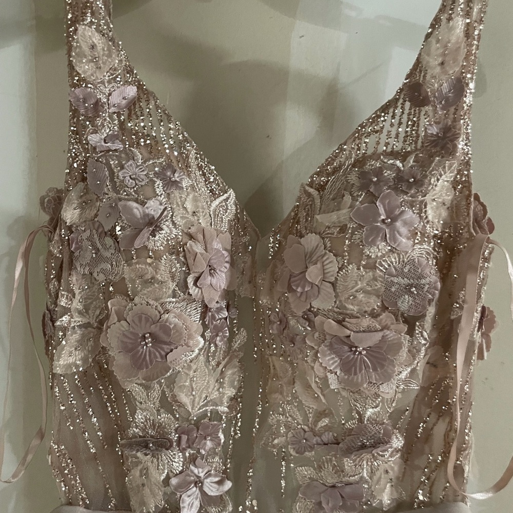 Portia and Scarlett Pink Floral Lace Bra maxi dress size 0